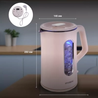 Чайник HYK-G8888 1.5л. 1700Вт кремовый прозрачный