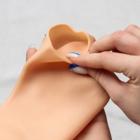 Носочки для педикюра, силиконовые, 18 &times; 10 см, размер S, цвет бежевый