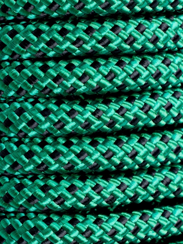 Веревка страховочно-спасательная "Climb" 32 прядная, черно-зеленая, d= 8 мм, 20 м