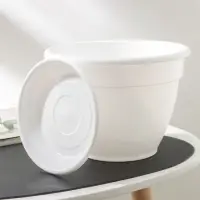 Горшок для цветов с поддоном &laquo;Антик&raquo;, 3,6 л, d=22 см, цвет белый