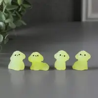 Сувенир полистоун флюоресцентный "Терьерчики" набор 4 шт 2х2,7х3 см