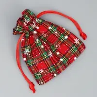 Мешочек подарочный холща &laquo;Новогодние истории&raquo;, снежинки, 10 х 12 см +/- 1.5 см