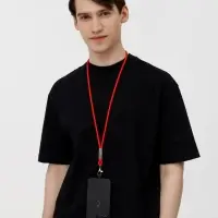 Шнурок для бейджа Tube Metal, красный