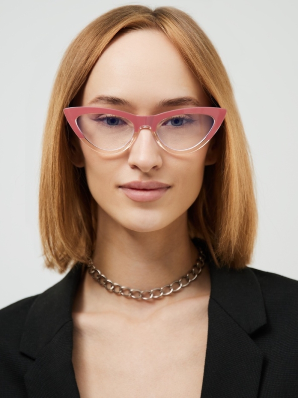 Очки имиджевые женские, для компьютера, ширина 15.2 см, дужка 14 см, линза 6.8 х 4.5 см