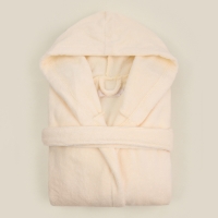 Халат махровый с капюшоном мужской SL HOME: Basic "Айвори", размер S, 100% хлопок, 420 г/м2