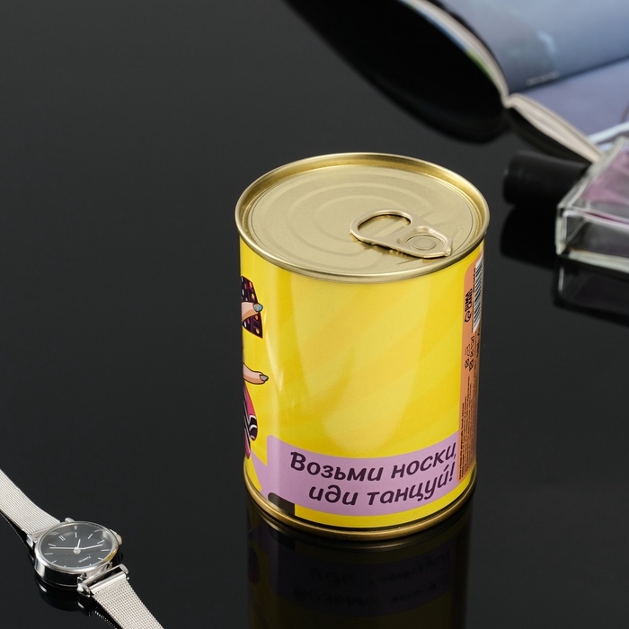 Подарочные носки в банке &laquo;Не депрессуй&raquo;, (внутри носки женские, цвет белый)