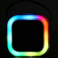 Караоке детское беспроводное, 2 микрофона, bluetooth, 5 режимов подсветки, звук, свет, бежевый