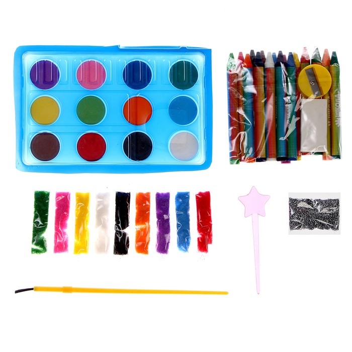 Набор для творчества: набор для рисования и мозаика стикерная &laquo;Весёлые животные&raquo;