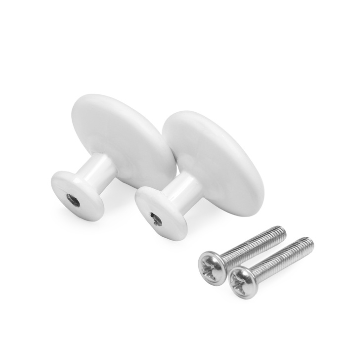 Ручка кнопка ТУНДРА LIGHT PK036WH, белая, 8 шт TMP