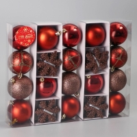 Набор украшений пластик 40 шт "Снежная феерия" грация, d-6 см, снежинка 6 см, коричневый Набор украшений пластик 40 шт "Снежная феерия" грация, d-6 см, снежинка 6 см, коричневый