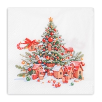 Новогодние салфетки бумажные Pero Prestige &laquo;Сказочный город&raquo;, 3 слоя, 33х33 см, 20 шт