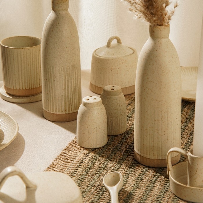 Набор для специй керамический SL Home «Виенто», 2 предмета: солонка 80 мл, перечница 80 мл, цвет бежевый Набор для специй керамический SL Home «Виенто», 2 предмета: солонка 80 мл, перечница 80 мл, цвет бежевый