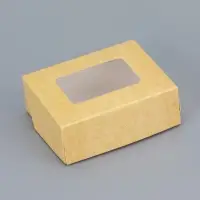 Контейнер на вынос, с окном, крафт, 10&times;8&times;3.5 см