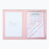 Свидетельство о заключении брака "Розовое с блестками" тиснение, 23,5 х 31,3 см. Свидетельство о заключении брака "Розовое с блестками" тиснение, 23,5 х 31,3 см.