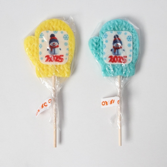 Новый год. Леденец с печатью "Снеговик 2025", 30 г