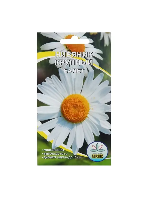 Семена цветов Нивянник, многолетний, белый 0,1 г