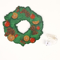 Алмазная мозаика на новый год с полным заполнением на фигурке. Новогодний венок &laquo;Волшебный Новый год&raquo;, 20 х 20 см, новогодний набор для творчества