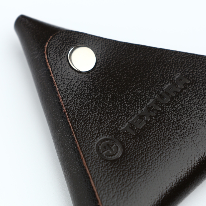 Монетница на кнопке TEXTURA, цвет коричневый Монетница на кнопке TEXTURA, цвет коричневый