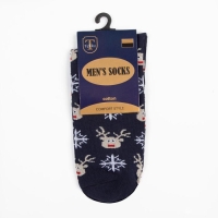 Носки мужские «Олени и снежинки» цвет синий, размер 29 Носки мужские «Олени и снежинки» цвет синий, размер 29