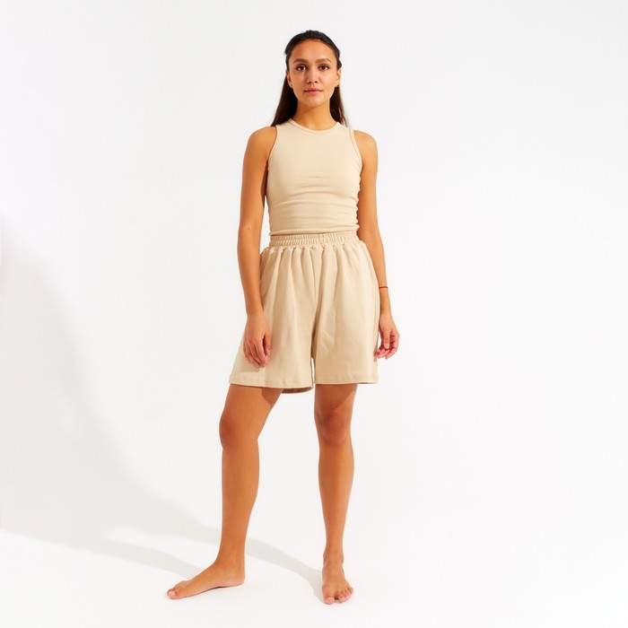 Шорты пижамные женские MINAKU: Home collection цвет бежевый, р-р 42 Шорты пижамные женские MINAKU: Home collection цвет бежевый, р-р 42