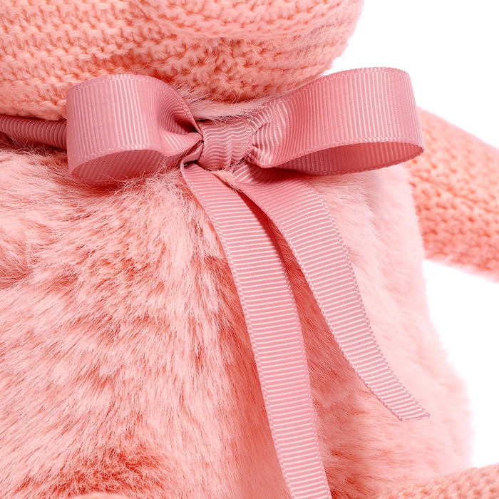 Мягкая игрушка &laquo;Зайка вязаный&raquo;, цвет розовый, 38 см