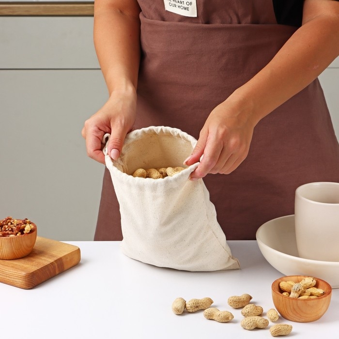 Мешочек для хранения продуктов Доляна, 19&times;22 см, лён