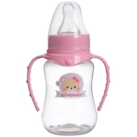Бутылочка для кормления &laquo;Лучшая доченька&raquo;, классическое горло, 150 мл., от 0 мес., приталенная, с ручками