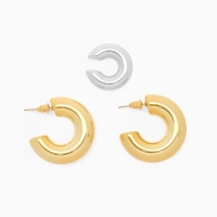 Набор серьги и каффы 3 шт. &laquo;Бублик&raquo; кольца, цвет серебро в золоте