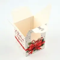 Коробка новогодняя складная &laquo;Бант новогодний&raquo; 9 х 11 х 9 см