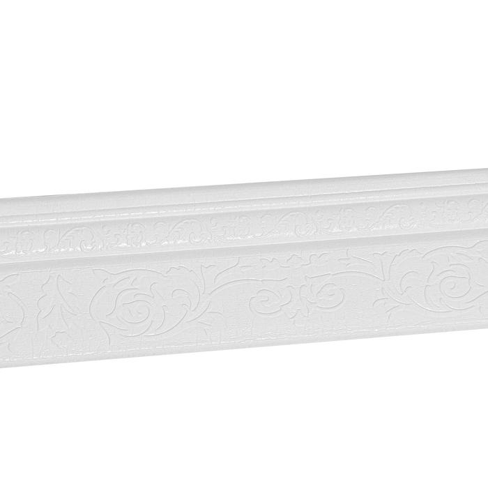 Самоклеящийся ПВХ плинтус 3D белый с узором, 2,3м