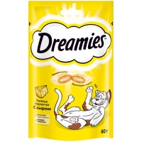 Лакомство Dreamies для кошек, сыр, 60 г