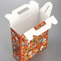 Подарочная новогодняя коробка &laquo;Праздничный медальончик&raquo; в красном, 16.8&times;7&times;25 см