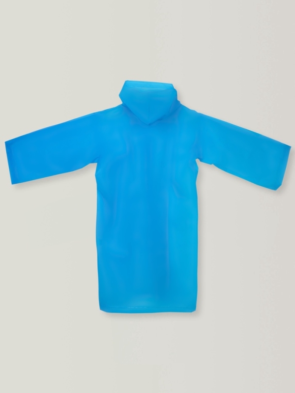 Дождевик детский однотонный синий, рост 120-160 см