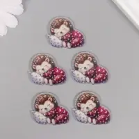 Декор для творчества акрил "Малыш ёжик в пижамке сладко спит на подушке" 2,9х3,4х0,3 см