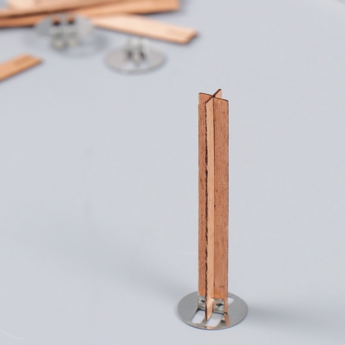 Фитиль с держателем двойной для свечи дерево набор 5 шт 1х8 см Фитиль с держателем двойной для свечи дерево набор 5 шт 1х8 см
