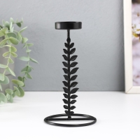 Подсвечник металл на 1 свечу "Веточка с листьями" d=4 см 8х8х13,5 см