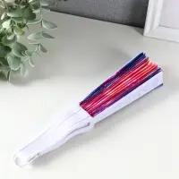 Веер пластик, текстиль "Пузырьки" МИКС 23 см