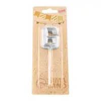 Свеча в торт на шпажке &laquo;Алмаз&raquo;, цифра 6, серебряная, 5&times;2.6 см