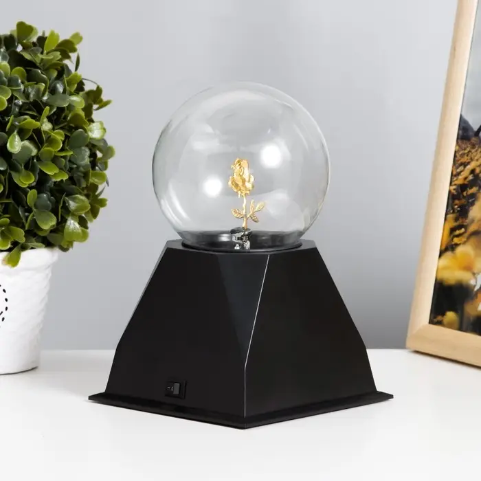 Плазменный шар "Роза золотая" 21х14х10 см RISALUX