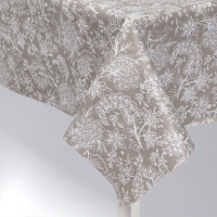 Скатерть на стол &laquo;Цветение&raquo; Доляна 137&times;180 см, серая