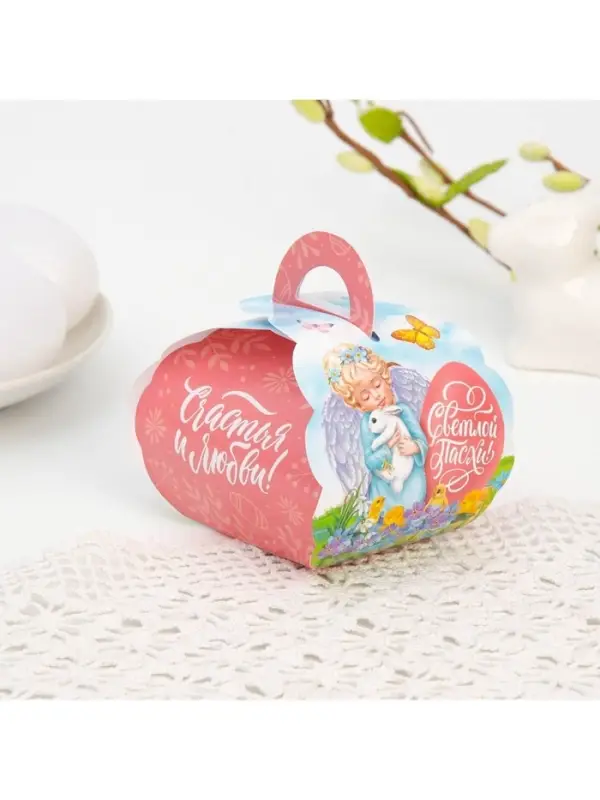 Коробочка подарочная для яйца &laquo;Ангелок&raquo; на пасху, 25&times;30 см