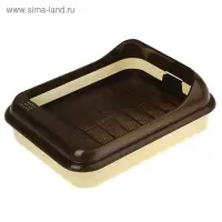 Туалет "Верный Друг" для кошек, с решёткой, 45 х 36 х 15 см, слоновая кость