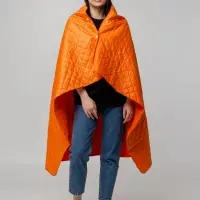 Плед-пончо для пикника SnapCoat, оранжевый