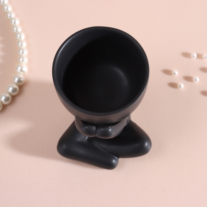 Предмет интерьера Предмет интерьера "Мистер Грин" любитель тишины 9,8*6,7*8 черный керамика