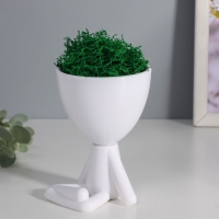 Кашпо пластиковое "Мистер Грин йог" 10,5*7,5*7,3 см белый