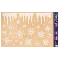 Наклейки новогодние для окон &laquo;Cнежинки&raquo;, многоразовые, 33 х 50 см