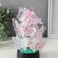 Сувенир пластик "Бабочки на колбе" LED 2хAG13 + наклейки бабочки 8,5х8,5х15 см