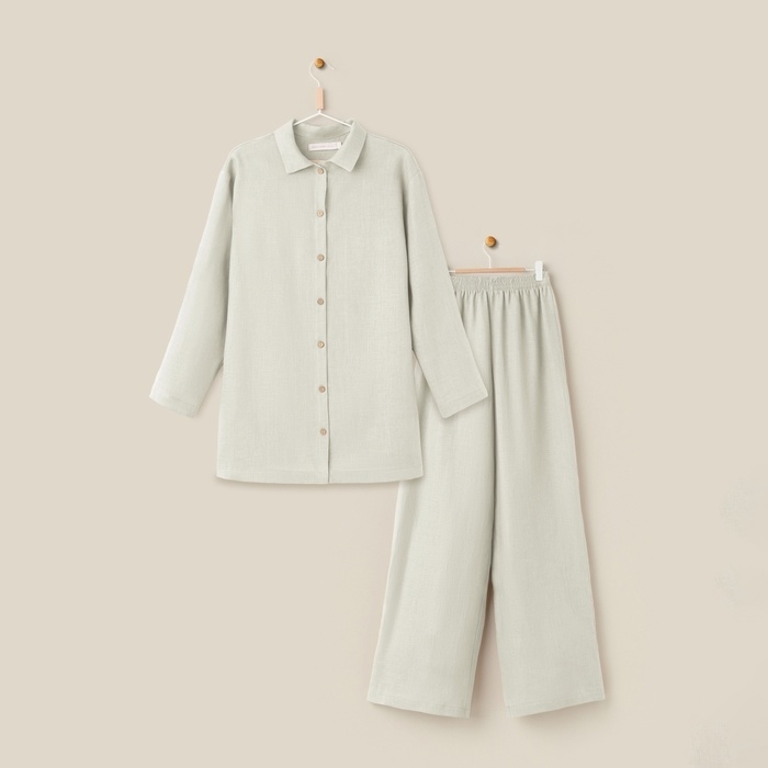 Костюм женский домашний (рубашка и брюки) SL HOME р. S, светло-зеленый