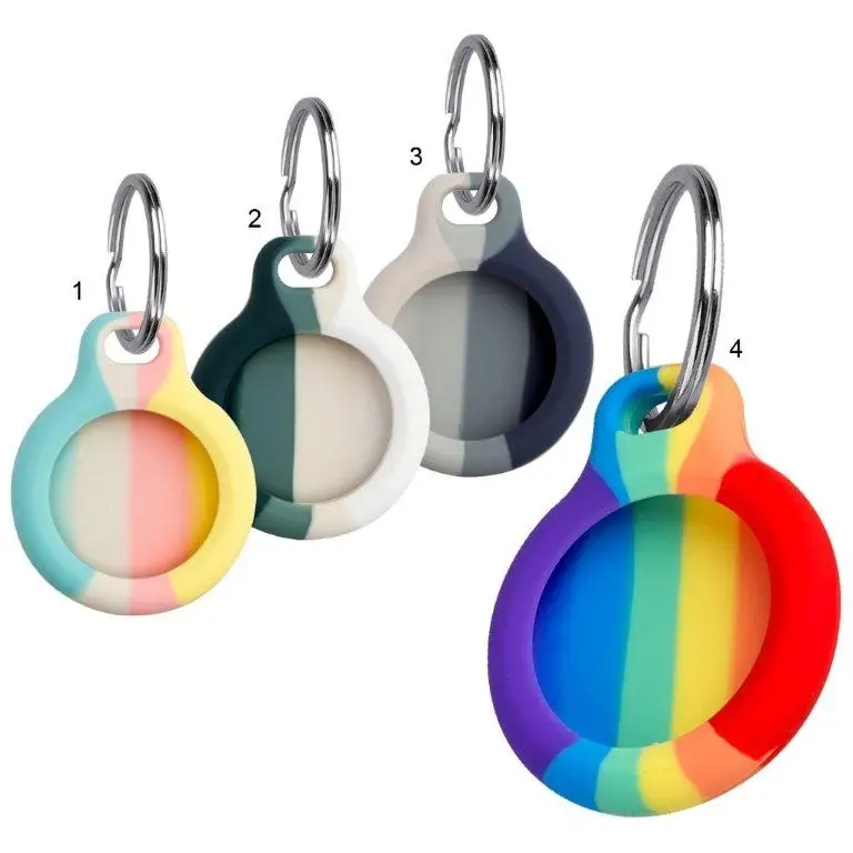 Чехол Airtag силиконовый с брелком цветные