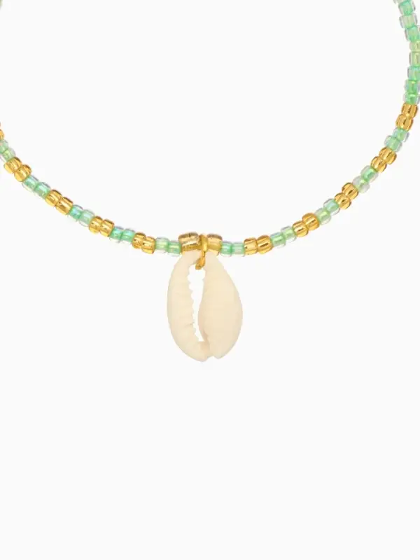 Браслет "Виколия" длина 16 см, цв. бирюзовый, золотистый